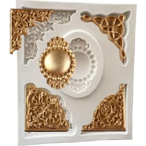 Byjunyeor European Gem Embossed UV Resin Silicone Mold Fondant Chocolate Candy Gumpaste Lollipop Crystal Epoxy Soft Clay Ba M672