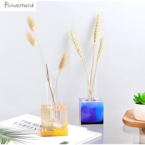 DIY Home Decoration Aquatic Plant Glass Flowerpot Silicone Mold Resin Mold Concrete Crystal Epoxy Mold DIY Flower Plug Mold