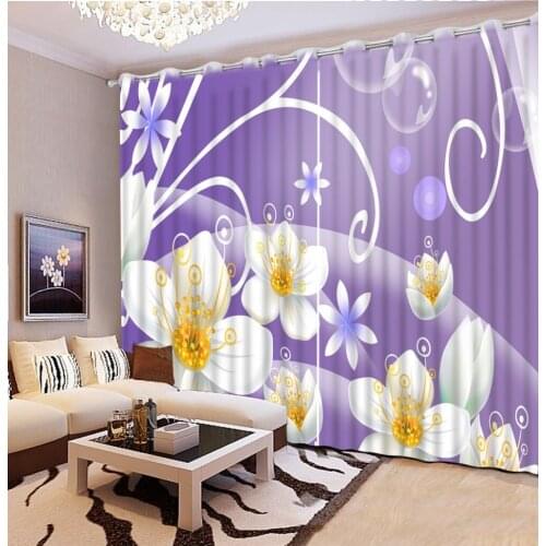 Home Decor Living Room Modern Home Custom flower curtain fabric fashion decor home decoration for bedroom
