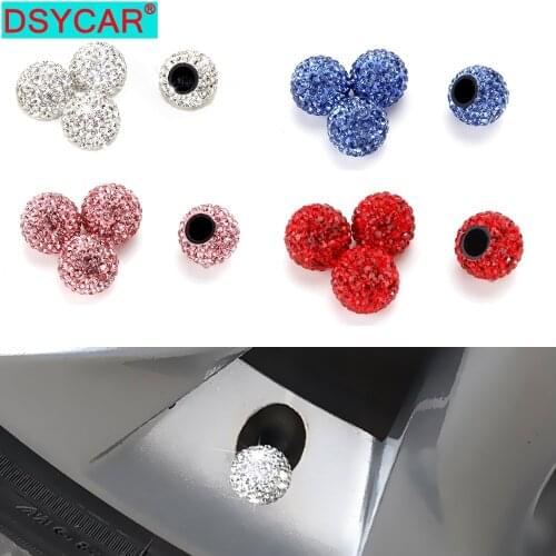 DSYCAR 4Pcs/set Universal Bike Motorcycle Car Rhinestone Auto Car Truck Motocycle Bicycle Tire Wheel Tyre Stem Valve Caps