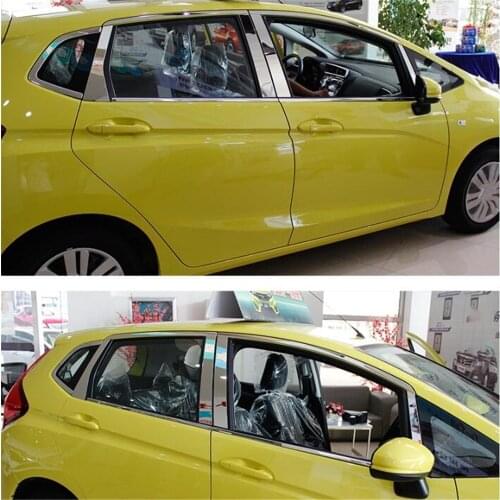 Stainless Steel Chrome Window Pillar Post Trim for Honda Fit Jazz 8PCS 2014-2019