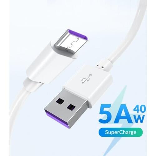 USB C Cable 5A Supercharge USB Type C Cable For Huawei p20 5A Quick Charging Fast Charger Cable For Honor V10