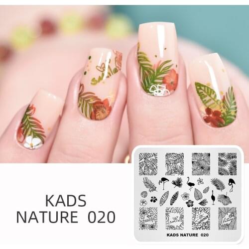 KADS NATURE 20 Flamingo Flower Nail Art Stamping Plates Stamping For image DIY Template Nail Art Stamping Printing