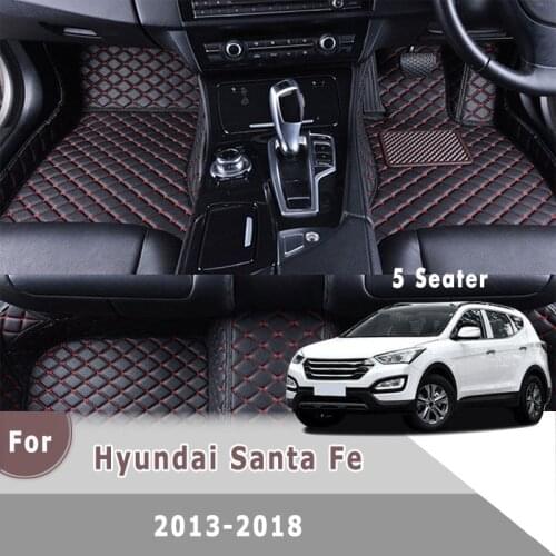 RHD Carpets For Hyundai Santa Fe 2018 2017 2016 2015 2014 2013 5 seats Car Floor Mats Auto Interiors Accessories Covers Rug