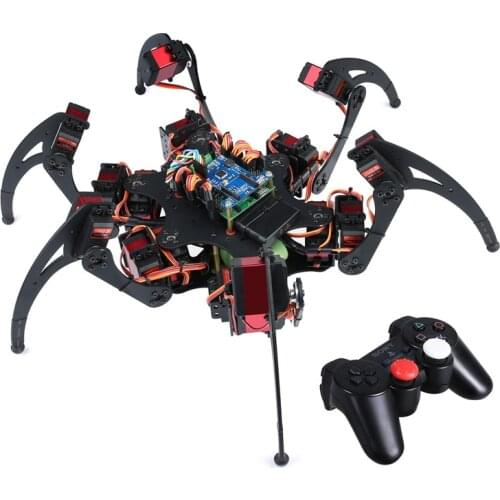 The Hexapods Spider Crawler PS2 controls a 25KG metal steering gear to send data