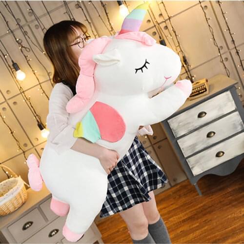 Kawaii Giant Unicorn Plush Toy Soft Stuffed Unicorn Soft Dolls 20-80cm Animal Horse Toys For Children Girl Pillow Birthday Gifts