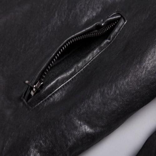 Fashion Genuine Leather Jacket Men Clothes 2020 Streetwear Mens Autumn Sheepskin Coat Casual Slim Fit Moto Jackets LW1219