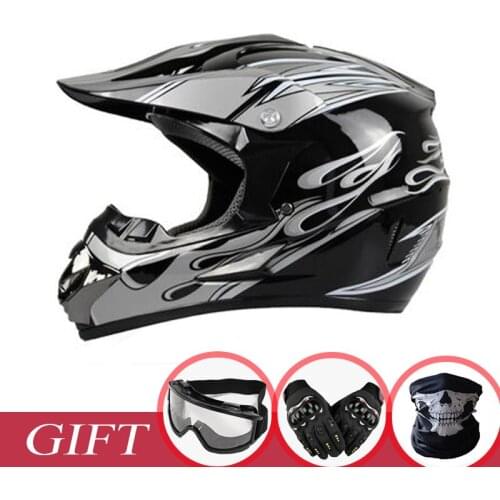 AHP Motocross Helmets ATV MTB DH Motorcycle bike Downhill Motorbike Helmet Withe Glasses Goggles Mask Gift