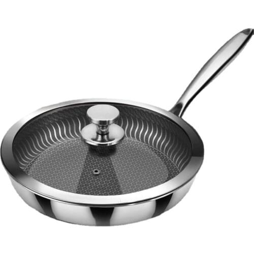 New Kitchen High Quality Hot 304 Stainless Steel Frying Pan Nonstick Pan Fried Steak Pot Electromagnetic Furnace General