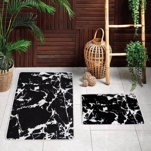 OceanLand Bathroom Carpet Non-Slip Backed Double Closet Set Home Vivid Color Quality Easy to Clean Colorful Design Elegance