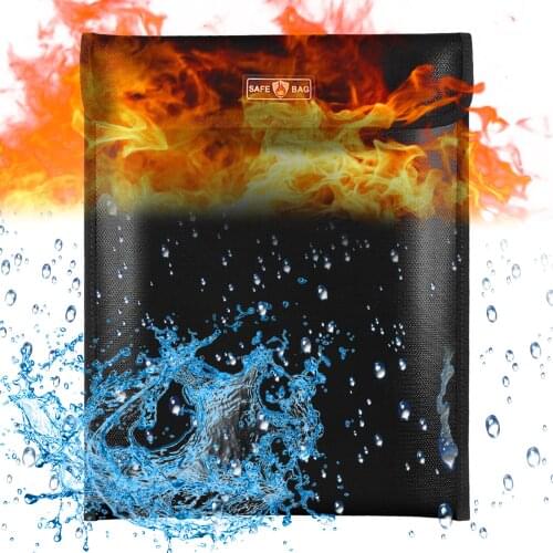 Fireproof Document Bag 13.4 * 10.8in Fireproof and Waterproof Money Bag Holder Durable Safe Storage Pouch with Zipper Closure