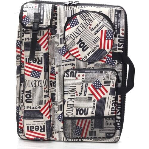 Newspaper 4K Drawing Board Bag Backpack Portable Personality Multi-function Waterproof Sketch Drawing Board Art Storage Bag
