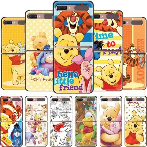 Disney Winnie the Pooh Shockproof Cover for Samsung Galaxy Z Flip Flip3 5G Black Phone Case Shell Hard Fundas Coque Capa
