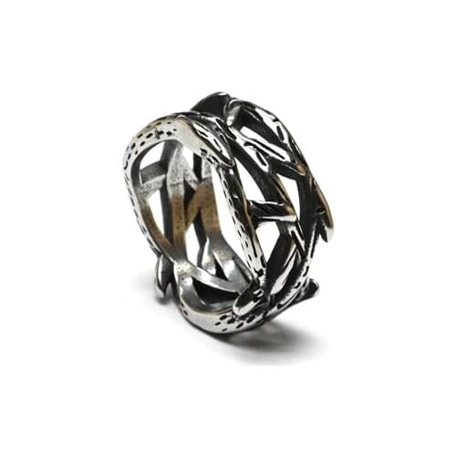 Retro Dark Cold Wind Vine Thorns S925 Ring Ins Trend Personality Hip Hop Couple Tide Brand Jewelry