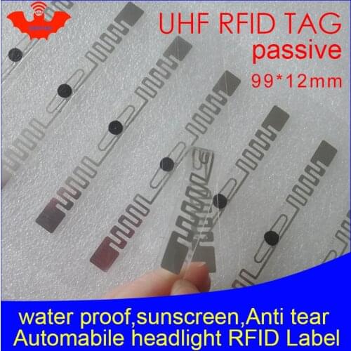 RFID tag UHF sticker automobile headlight EPC 6C 915mhz868mhz860-960MHZ M4QT waterproof adhensive passive RFID Windshield label