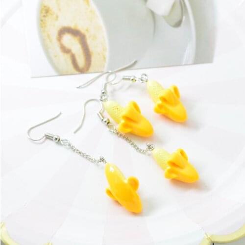 Lovely Cute Banana Dangle Earrings for Women girls Lovely Fruit Jewelry birthday gifts Trendy Fashion Earrings wholesale