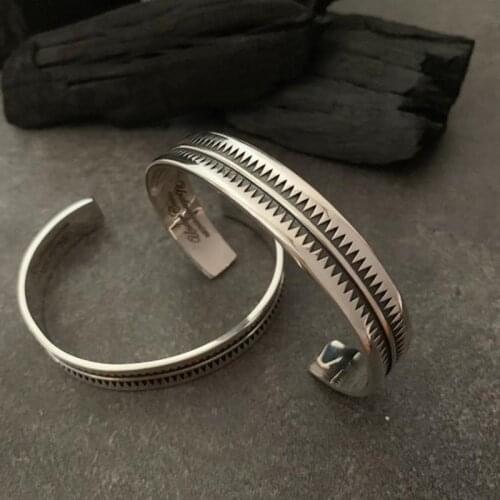 XIYANIKE 925 Sterling Silver 2020 New Arrival Vintage Thai Silver Serrated Indian Opening Bracelet Neutral Fashion браслет Gifts