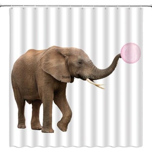 Cute Funny Animal Polyester Shower Curtain Waterproof Durable Bathroom Supplies