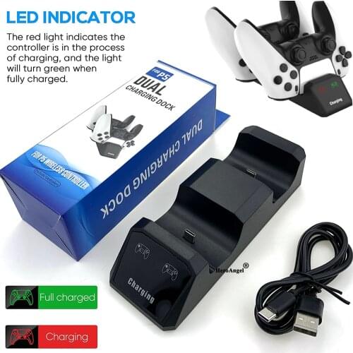 Dual USB Type-C Fast Charger Bracket Gamepad Wireless Controller Rechargeable Dock For PlayStation 5 PS5 Charging Station