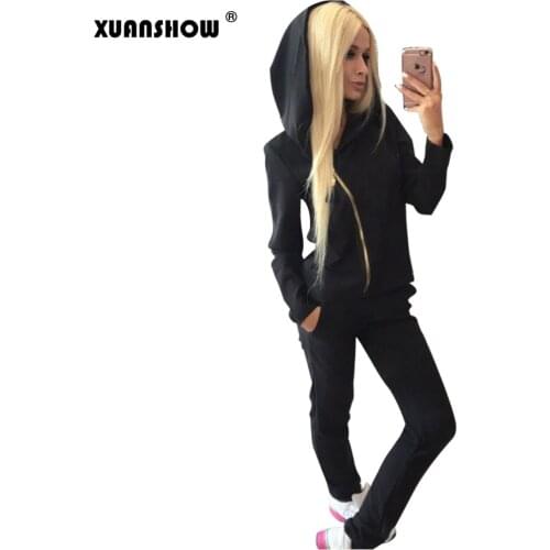 2020 Womens Sportswear Pant Suit Sexy Zipper Hoody + Long Pant Two Piece Set Women Fashion Long Sleeve Ladys Tracksuit Outfits