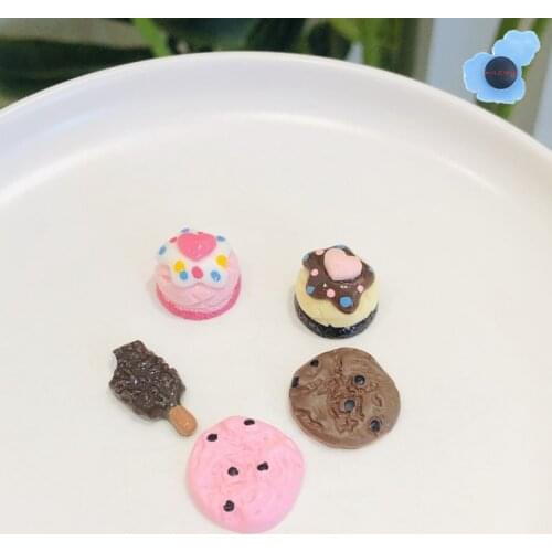 1Pcs Chocolate Cookies Ice Cream Mini High Simulation Shoe Charms Shoe Buckle Fit Holes Wristbands Backpack Kids Gifts