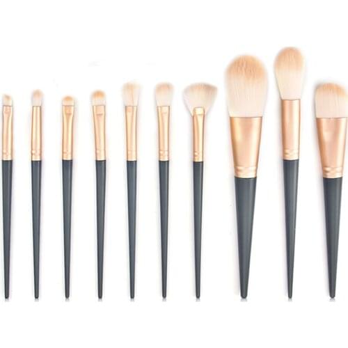 10Pcs/set Professional Beginner Makeup Brush Sets Blush Loose Powder Eyeshadow Foundation Brush Beauty Cosmetic Tools with Bag