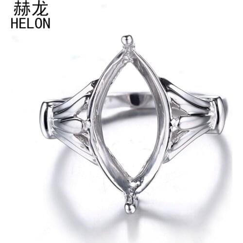 16x9mm Marquise Shape Semi Mount Fine Silver Ring 925 Sterling Silver Engagement Wedding Ring Fine Jewelry Setting