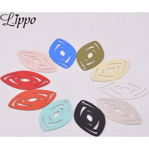 50pcs AB4684 17*31mm Silver-plate Earring Pendant Fashion Demon Eyes charms For DIY Jewelry Findings Accessories