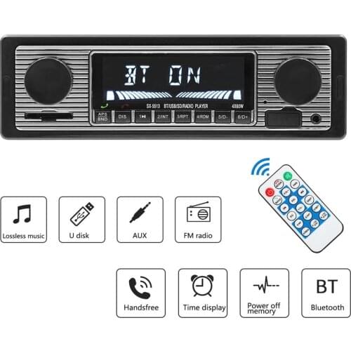 12V Car Audio Radio MP3 Player Multimedia FM Stereo In-dash TF USB AUX Support Bluetooth Wireless Vintage 4x4 Auto Accessories