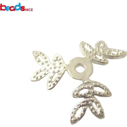 Beadsnice jewelry pendant 925 silver flower beads cap great for vintage beads 12.6x13mm necklace findings diy supplies ID 28634