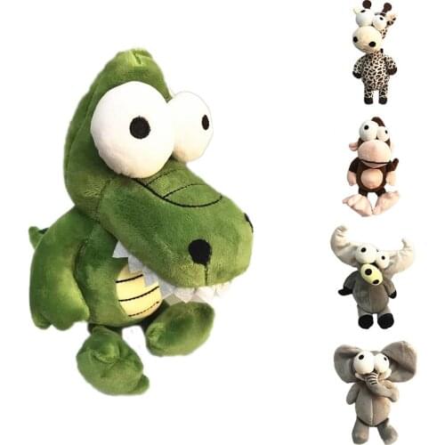 Big Eyes Cartoon Lion Zebra Elephant Deer Jungle Series forest Animal Doll Soft Stuffed Plush Toys Kids Gift