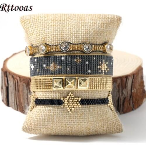 Rttooas Gold Star Bracelet Miyuki Beaded Luxury Bracelets For Women Friendship Bracelets Fashion Rivet Jewelry&Accessories 2020