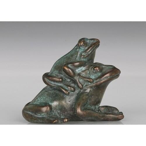 Bronze Sculpture of Mother and Child Frog Crafts art Home copper Statue Decoration European Sculpture Woman Crafts European