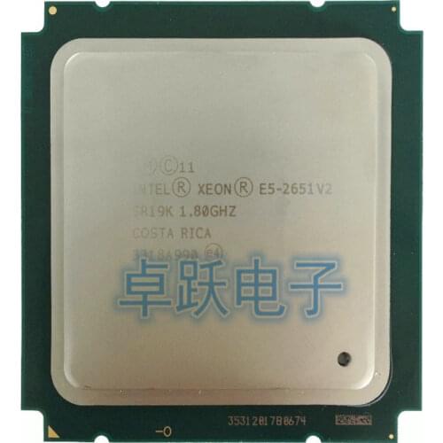 E5-2651V2 Original Intel Xeon E5 2651V2 1.80GHZ 12-Cores 30M 105W E5-2651V2 FCLGA2011-3 free shipping E5 2651