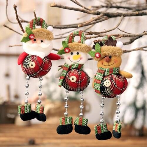 Cute Santa Claus Snowman Doll Christmas Tree Ornament Family Christmas Elf Children Gift Party Holiday Decorat Pendant navidad