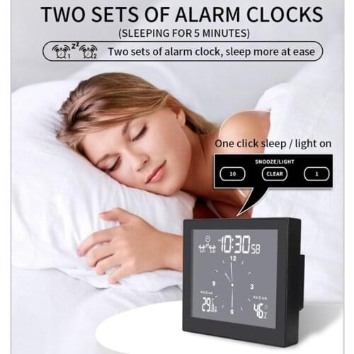 New Thermohygrometer Multifunctional Bathroom Temperature Humidity Alarm Clock LCD Waterproof Creative Timer AutomationTS-WP10