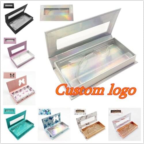 Wholesale 1-100pcs false eyelash packaging box lash boxes packaging custom logo faux cils 25mm mink eyelashes marble case