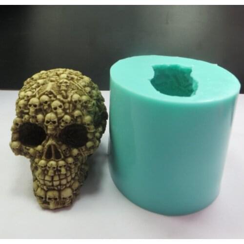 QT0005 Silicone Mold skull Silicone Soap Mould with many small skulls 3d Handmade Candle Mold Food Grade Silicone mould PRZY