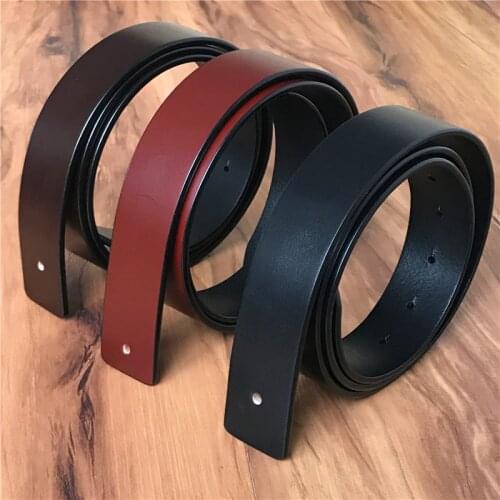 TOP Genuine Leather Belt Men Without Belt Buckle 3.3CM Leather Belts For Men Ceinture Homme Cinturon Men Belt 105-120CM SP03