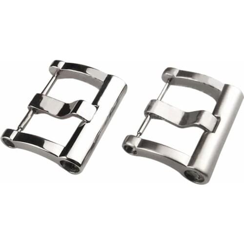 20mm 22mm Double Barrel Design 316L Stainless Steel Solid Belt Rubber Watch Band Buckle Watch Accessories