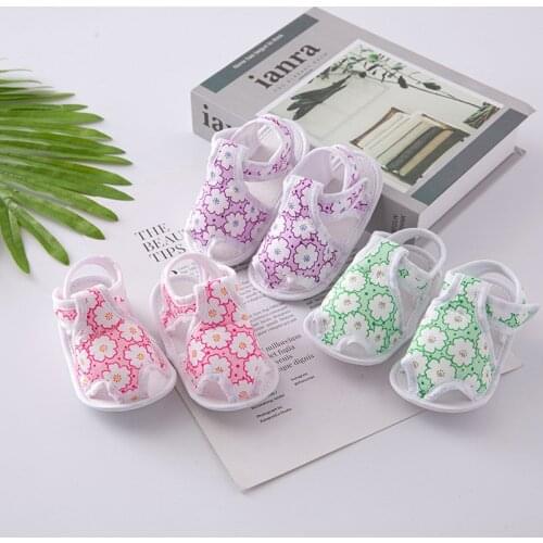 1 Pair Children Baby Kids Boys Girls Shoes Non-Slip Canvas Floral Toddlers Newborn Infantil Sandals