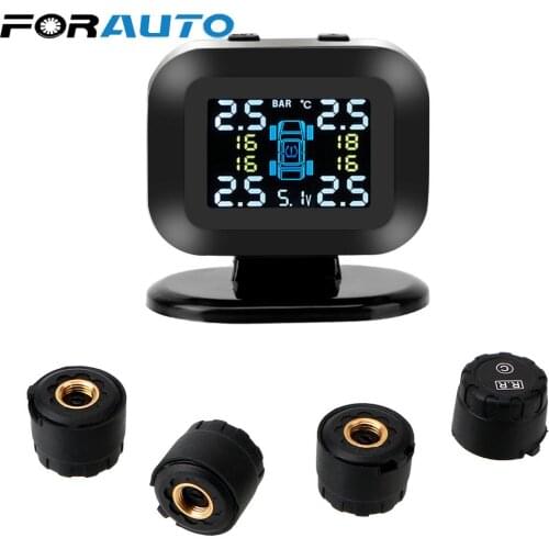 Mini Car Tire Pressure Monitoring System USB TPMS LCD Display Wireless Auto Security Alarm Systems With 4 Pcs External Sensor