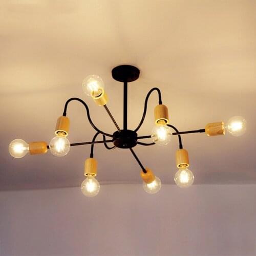 Modern dome light Solid LED wood abnormity postmodern restaurant industry wind study bedroom wrought iron lamps and lanterns