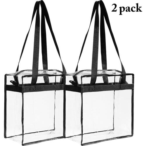 2pcs Large Capacity Makeup Bag Waterproof Transparent Storage Bags Shopping Tote Toiletry Bag For Outdoor Travel