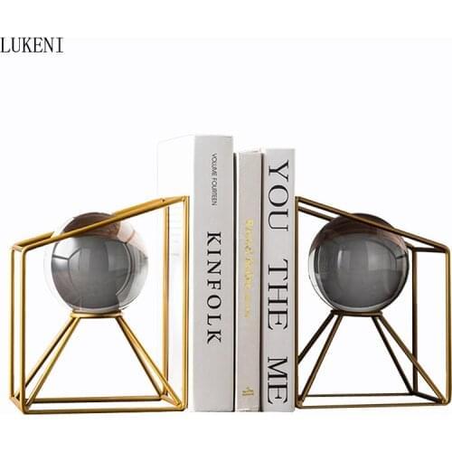 Light Luxury European Style Simple Crystal Ball Transparent Glass Decorations Study Room Decoration Bookends Books Rely