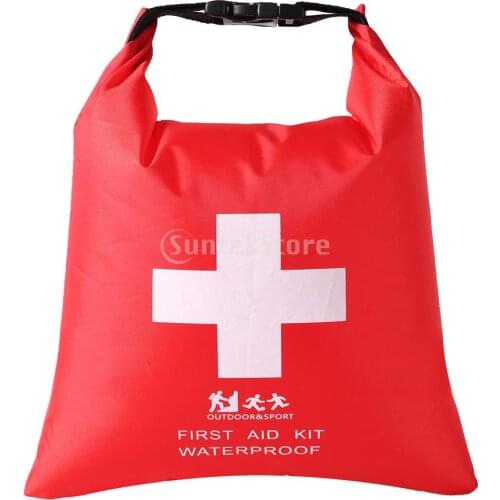 1.2L Waterproof First Aid Kit Outdoor Sports Emergency Dry Bag Sack Pouch for Travel Camping Hiking Kayaking Rafting Red