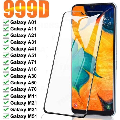 999D Safety Tempered Glass For Samsung Galaxy A01 A11 A21 A31 A41 A51 A71 Screen Protector A10 A30 A50 A70 M11 M21 M31 M51 Film
