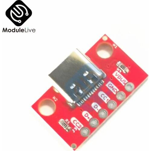 TYPE-C Female Test Board USB3.1 16P to 2.54 High Current Power Adapter Board Module FR-4 Fiberglass Board 1.6mm for Arduino