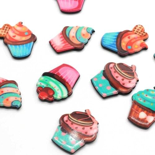 10/50pc Factory New Fashion Planar Resin Ice Cream Cabochons Kawaii Cartoon Planar Ice Cream Craft Miniature Sweet Craft Hair B