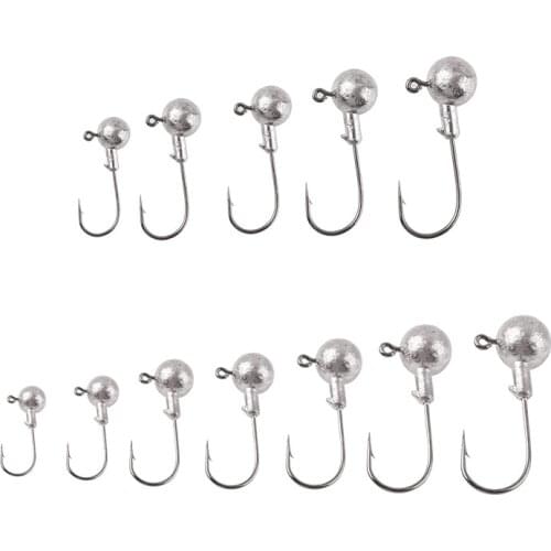 2-10pcs/lot 1.8g-14g crank Jig lead head hook Hook tip of olecranon for fishing soft lure bait worm Fishing Tackle Accessories
